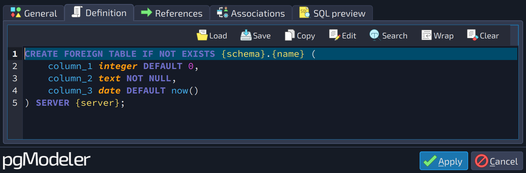 Click to enlarge ch3.genericsql-example-dialog.definition