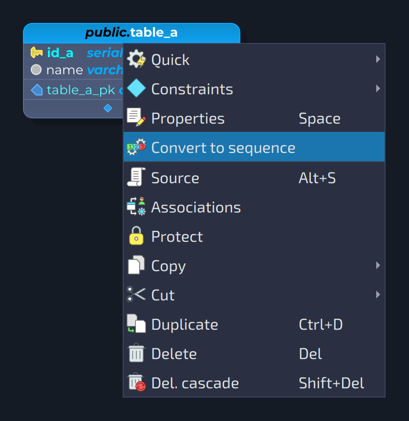 Click to enlarge ch7.convert-to-sequence-menu