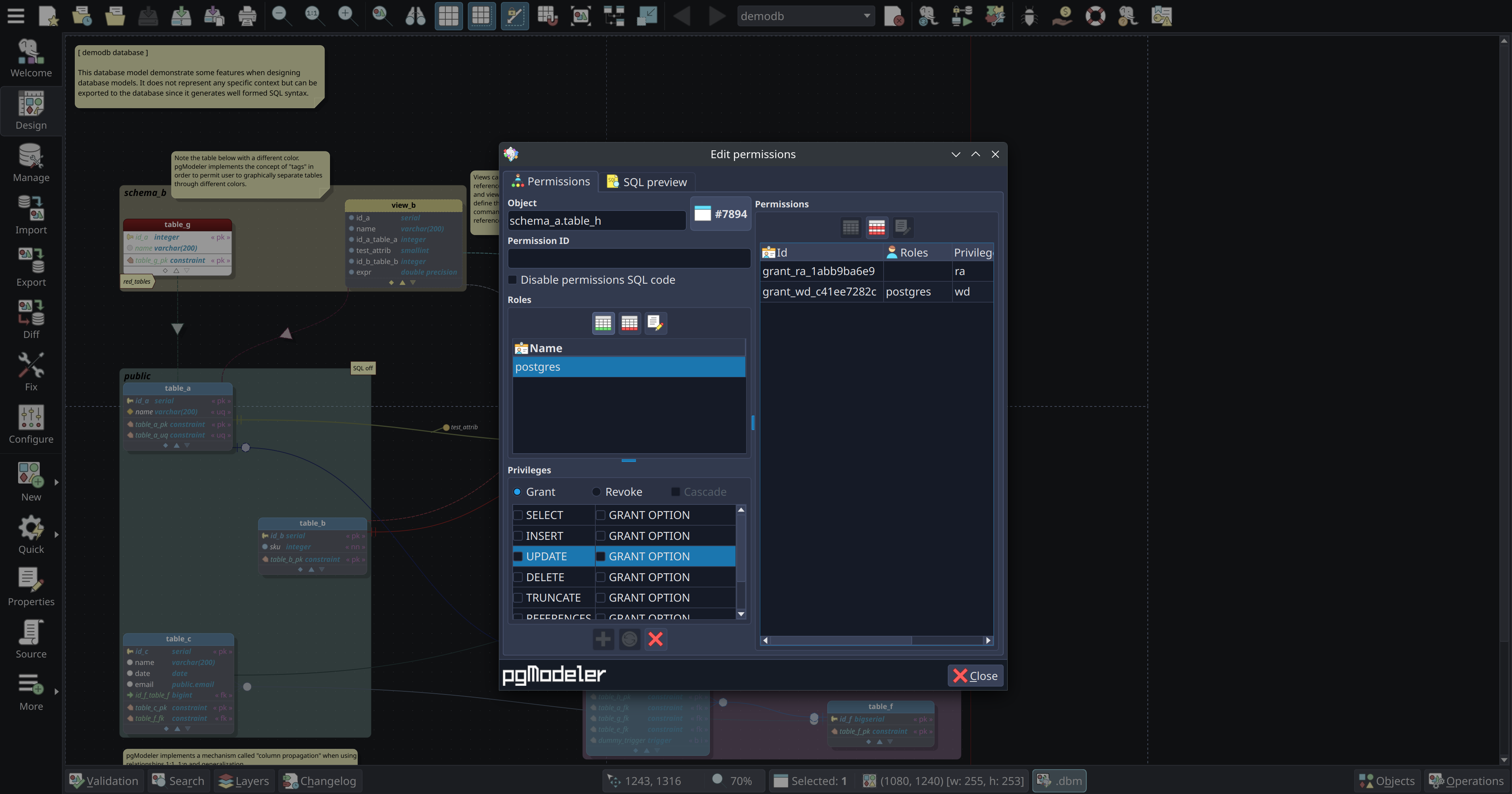 pgModeler Screenshots — PostgreSQL Schema Design | pgModeler