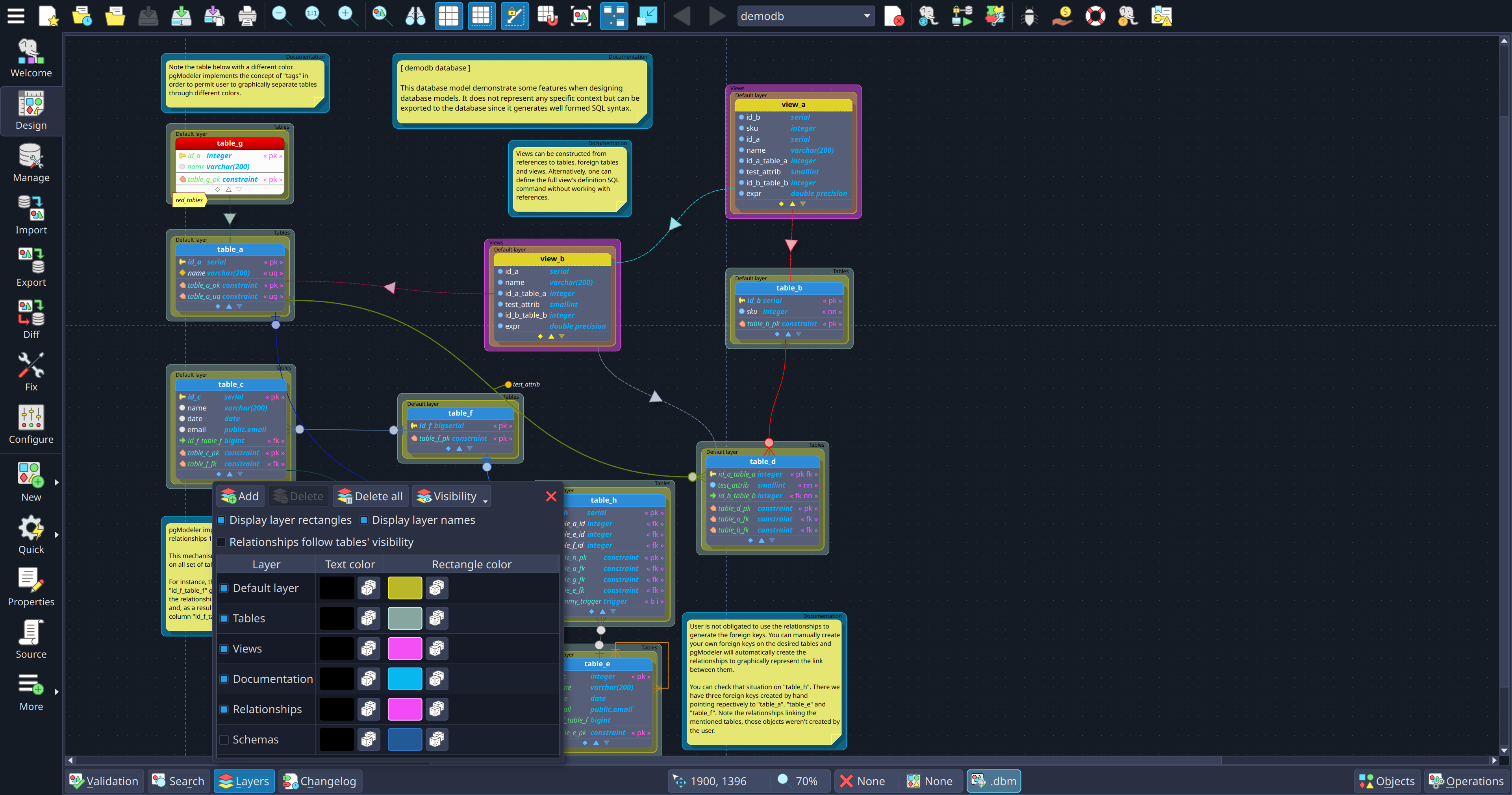 pgModeler Screenshots — PostgreSQL Schema Design | pgModeler