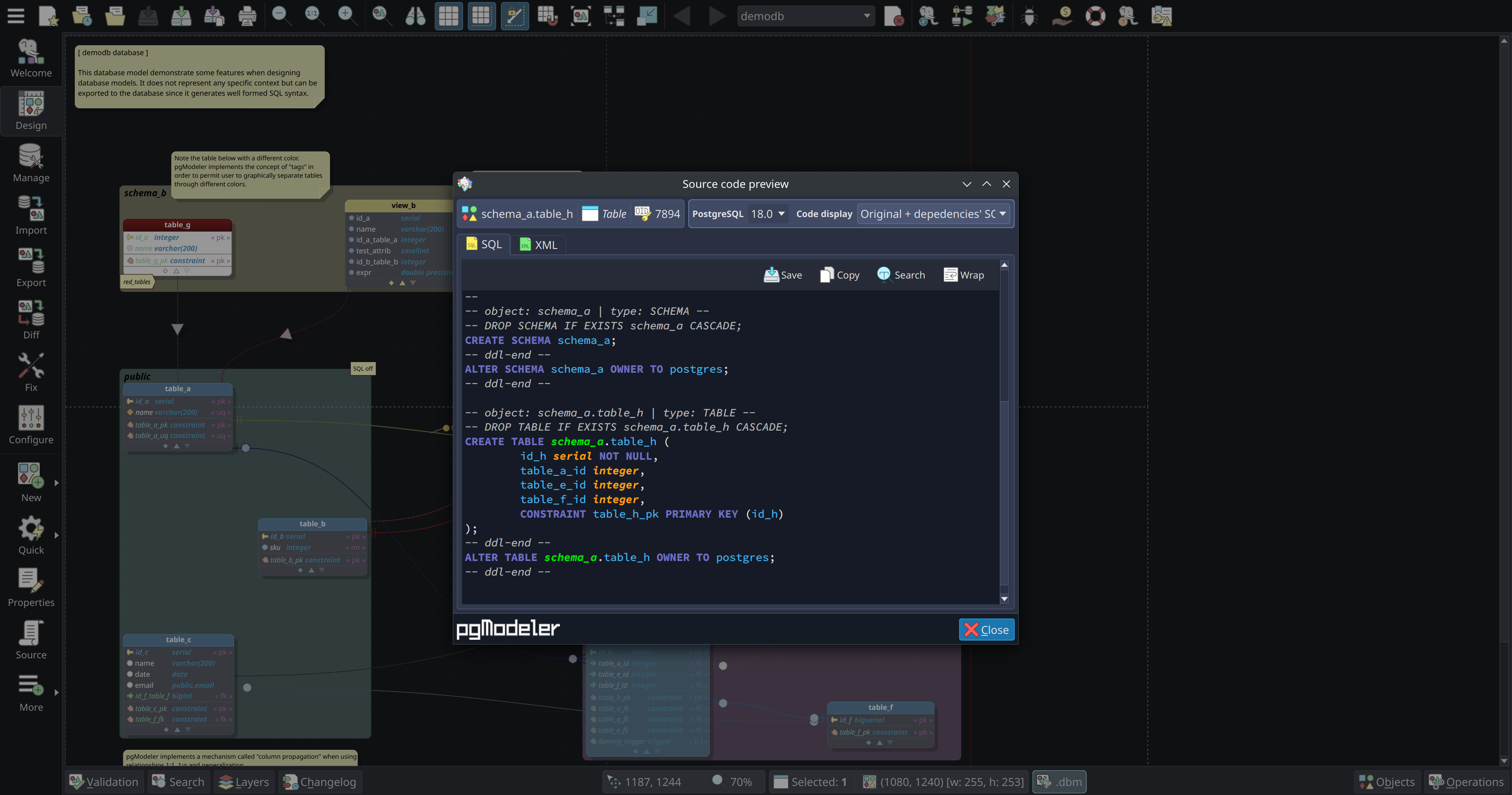pgModeler Screenshots — PostgreSQL Schema Design | pgModeler