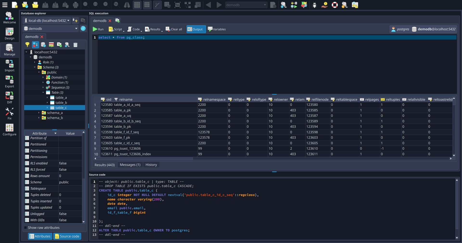 Need to work on your database? No worries, use the Manage view