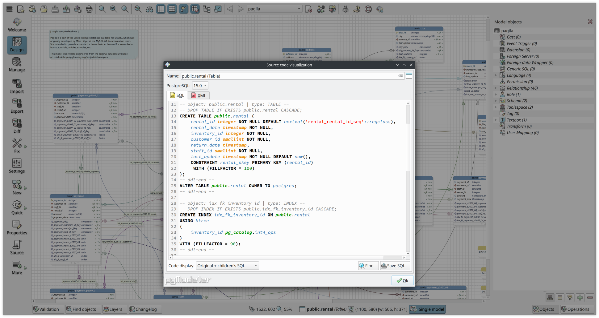 Wondering how is the SQL code of an object? See for yourself via the source code preview dialog!