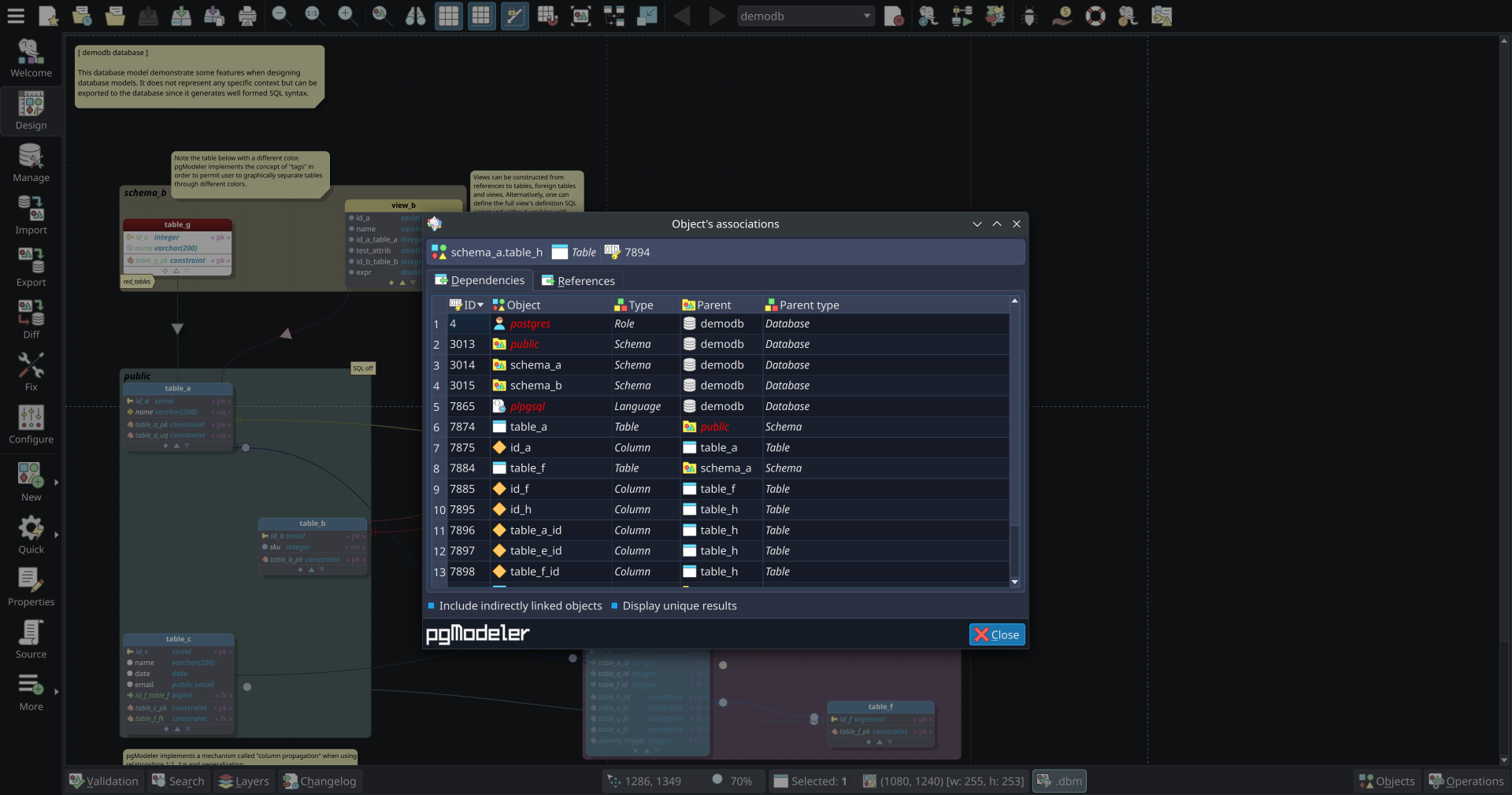 Identify how many objects depend on or are referenced by the current object.