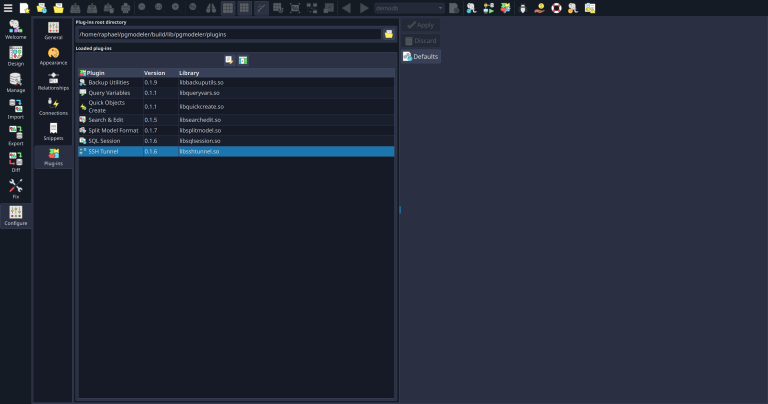 Check details of all loaded plug-ins.