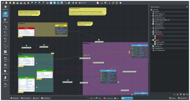 Schemas aren't the only way to separate objects! Use tags and use custom colors for them!