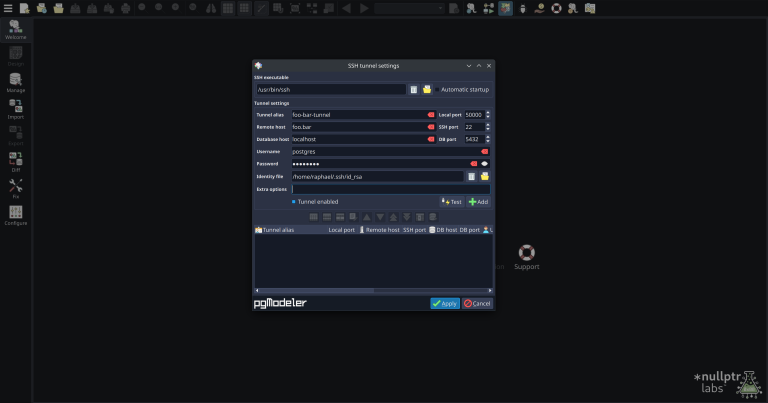 Secure your database connections with SSH tunnels (paid version exclusive feature)!